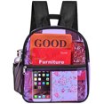 thumbnail image 3 of Mini mochila transparente USPECLARE Aprobado en el estadio a prueba de agua PVC morado, 3 of 3