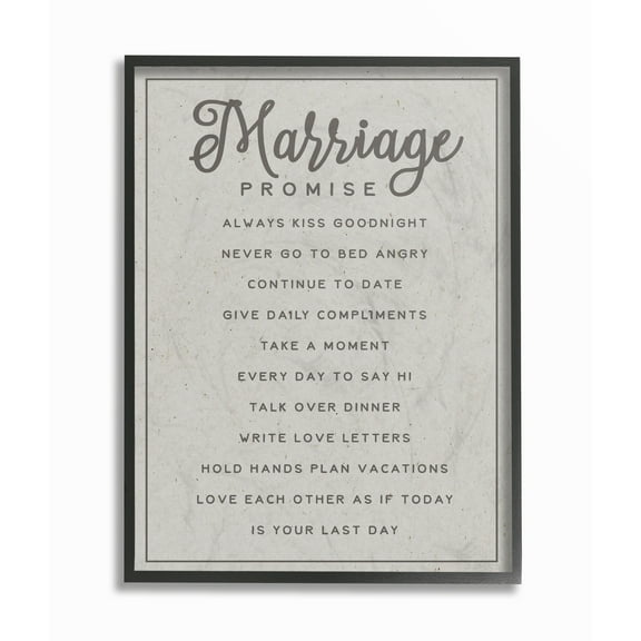 Stupell Industries Marriage Promise Novelty Painting Black Framed Art Print Wall Art, 16 x 20