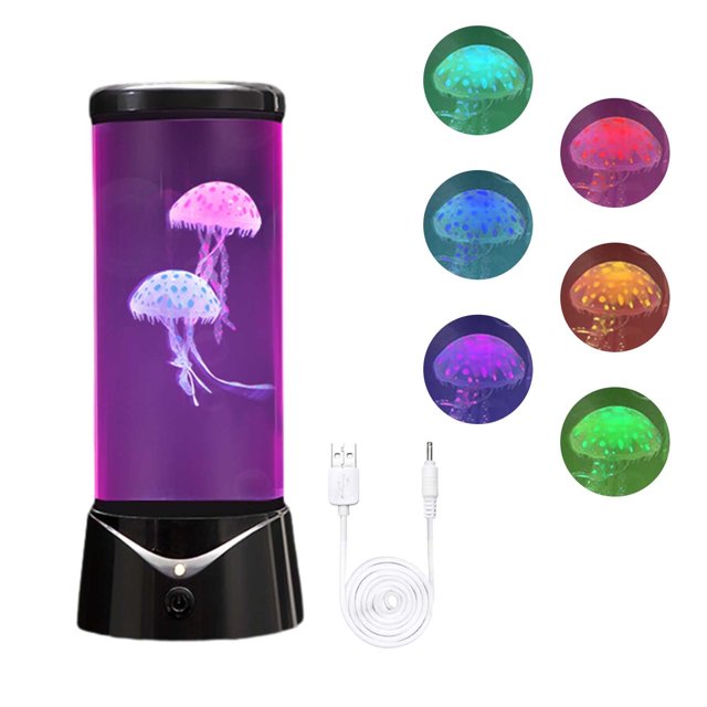 LED Dream Méduse - Méduse Ronde Véritable Aquarium - 7 Couleurs Réglables Réservoir de Méduse Ambiance - Décoration de Réservoir de Méduse pour Maison Bureau Décorations de Noël pour Maison en 2024