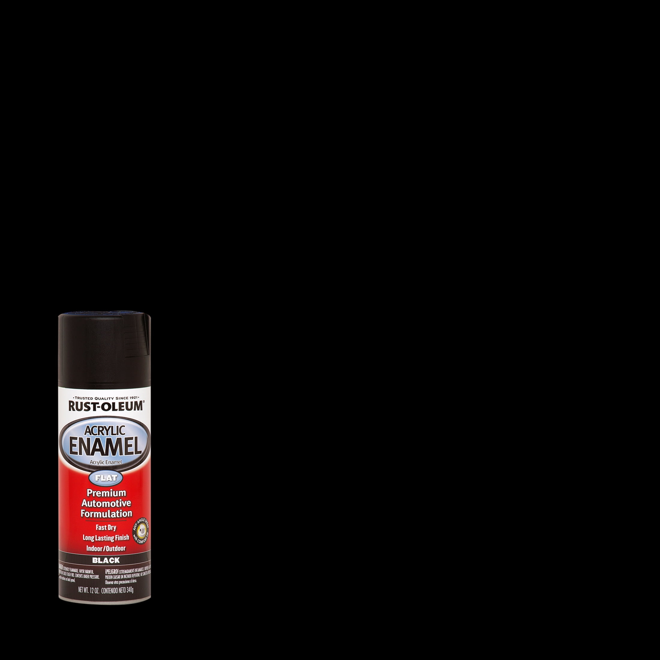 6 Pack, Black, Rust-Oleum Automotive Acrylic Enamel Flat Spray Paint-248647, 12 oz