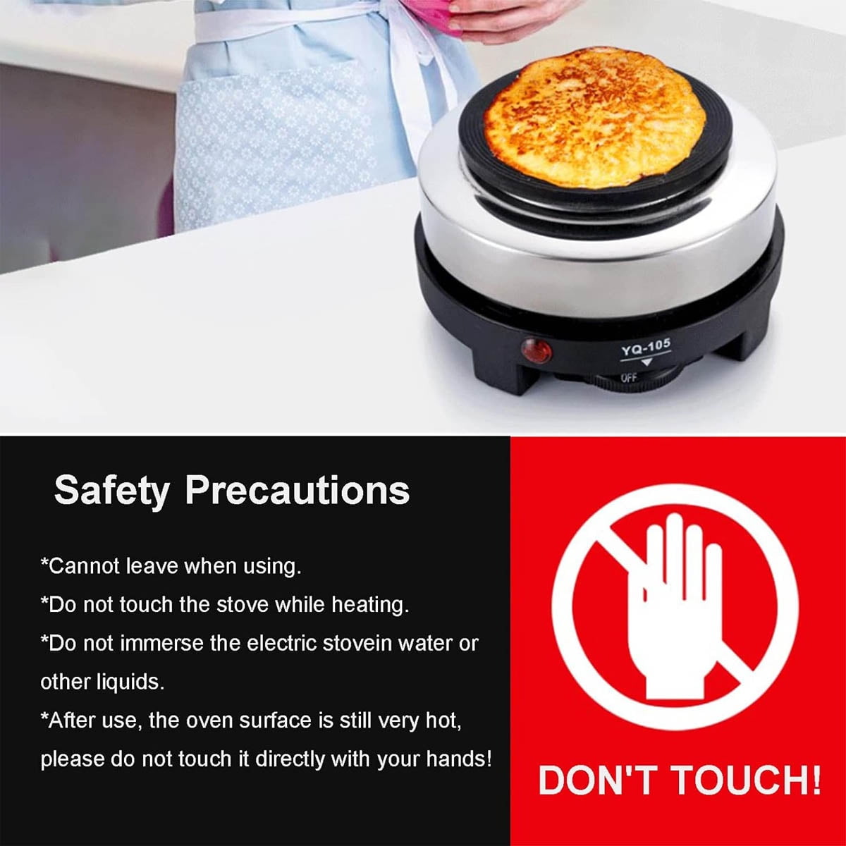 IFCOW Mini Electric Heater Stove, 500W 5.6 Inch Round Hot Plate Countertop Burner For Ceramic Glass Kettle Single Plate Cooktop