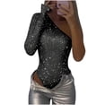 thumbnail image 2 of Women's Shoulder Solid Color Slim Sequin Jumpsuit, 2 of 6