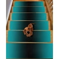 thumbnail image 2 of Teal Black Ombre Stair Treads for Wooden Steps Indoor Runner Rug Carpet, Gradient Contemporary Abstract Art 7 Pieces Peel and Stick Staircase Step Treads Covers Washable Throw Door Mats, 30"x8", 2 of 5