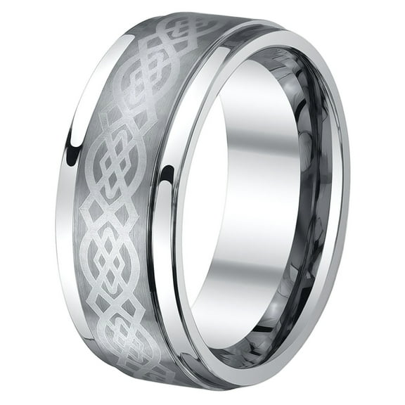 Men's Tungsten Celtic Knot Ring, 8mm