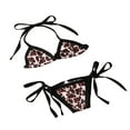thumbnail image 4 of Baby Girls Leopard Bikini Sets Halter Bra Tops and Bandage Bottoms Bathing Suit, 4 of 6
