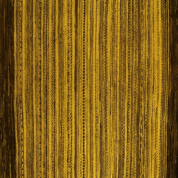 Ahgly Company Indoor Square Abstract Yellow Modern Area Rugs, 8' Square