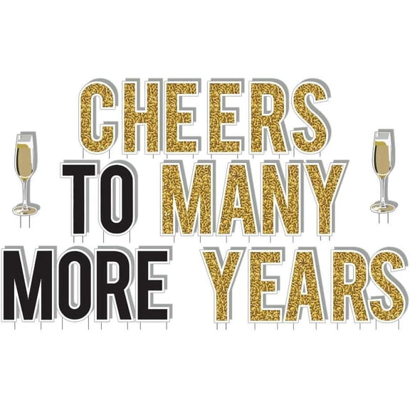 Victory Store Cheers to Many More Years Yard Wedding Accessories Set 13515
