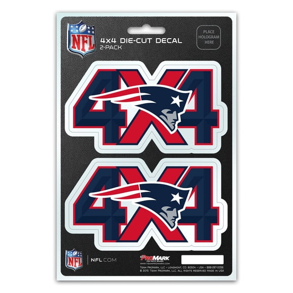New England Patriots 4X4 Team Decal 2-Pack Set