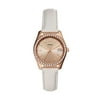 Fossil Ladies' Scarlette Mini Three-Hand Date Mineral Gray Leather Watch (ES4556) and Fossil Ladies' Rose Gold-Tone Stainless Steel Drop Earrings (JOF00582791) bundle.