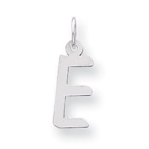 Sterling Silver Medium Block Initial E Charm