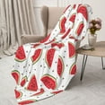 thumbnail image 3 of Sikiie Watermelon Cozy Flannel Fleece Throw Blanket: Lightweight & Thick for All Seasons - Perfect for Women, Men, & Kids"60"x50", 3 of 6