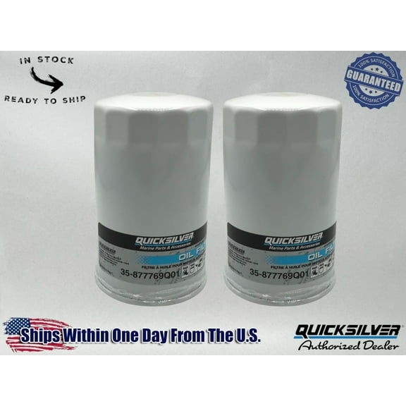 Quicksilver Genuine OEM Authentic Oil Filters 35-877769Q01 2 Pack