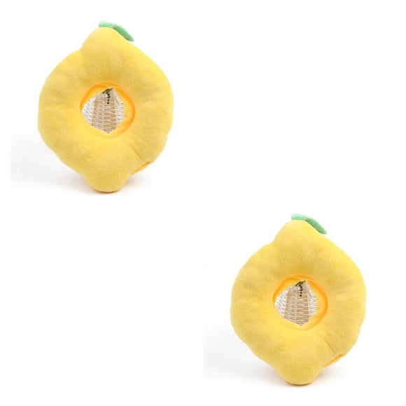 Billuyoard Cono de cuello de gato, accesorios para cachorros en forma de fruta, collares isabelinos, Collar de recuperación, conos de gatito patrón de limón S 2Conjunto