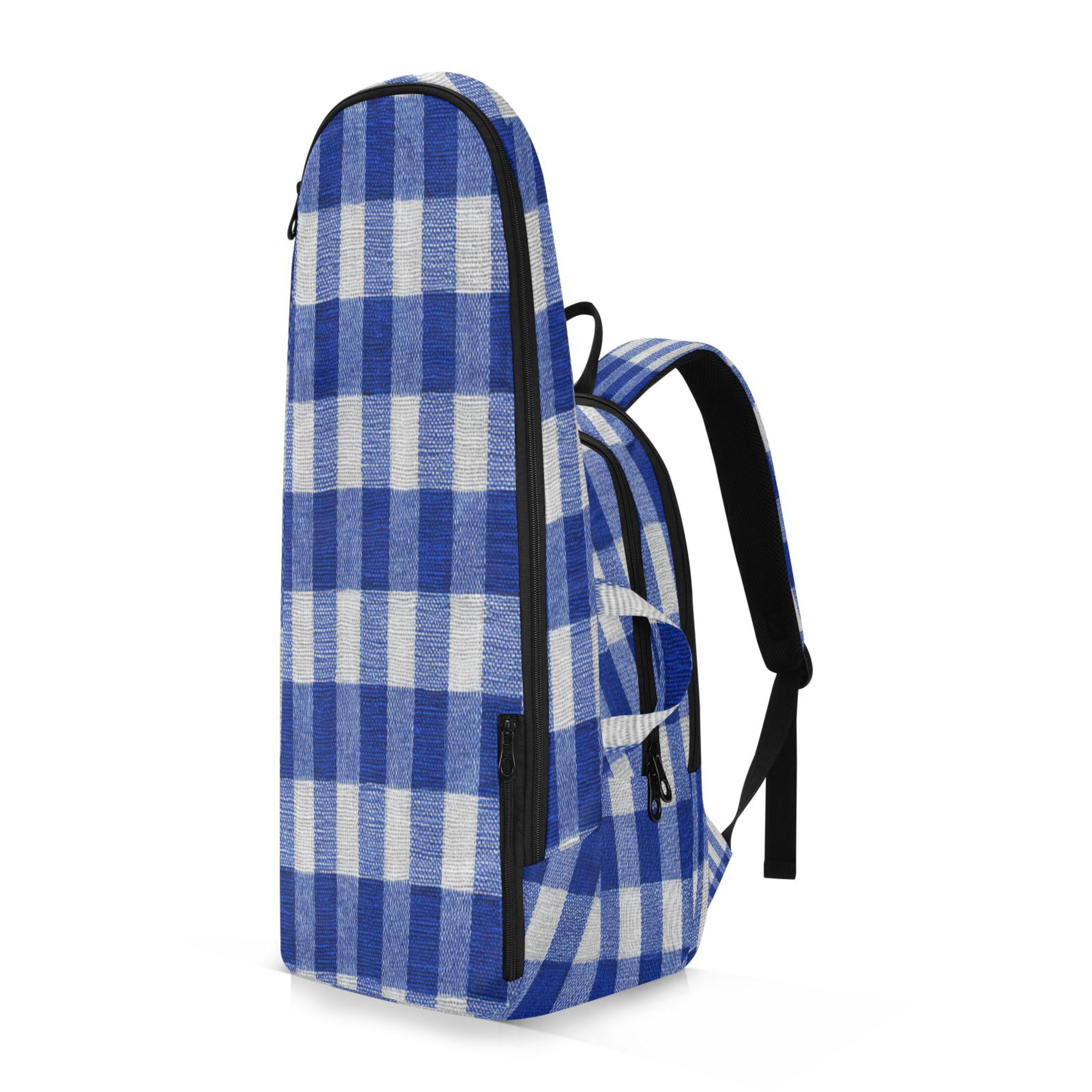 2 Racquet Holder Tennis Backpack Tennis Racket Covers Gym Bags Deep Blue Checkered