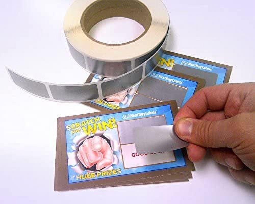 Scratch Off Labels Stickers, Designed to Create Your own Scratch-Off Cards, Raffles, Promotions, Wedding, Fun, Games etc. 2" x 1" Rectangle - Silver, 1000