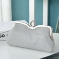 thumbnail image 3 of Evening Bag Woman Clutch Shiny Party Bag Versatile Handmade Bag Shoulder Satchel Bag, Bridal Prom Wedding Handbag/Silver, 3 of 8