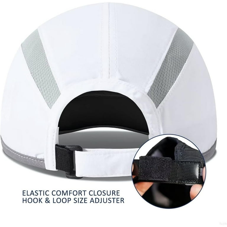 GADIEMKENSD UPF50+ Folding Outdoor Hat Unstructured Reflective Design  Breathable Nylon Sports Cap
