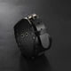 thumbnail image 2 of Symbol of Evil Satanic Amulet Talisman Occult Baphomet Adjustable Charm Viking Magic Wide Leather Bracelet for Men, 2 of 5