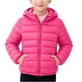 thumbnail image 3 of ITSAME Girls Hooded Quilted Puffer Jacket Long Sleeve Full Zip Winter Warm Thick Coat with Pockets Hot Pink Size 14, 3 of 3
