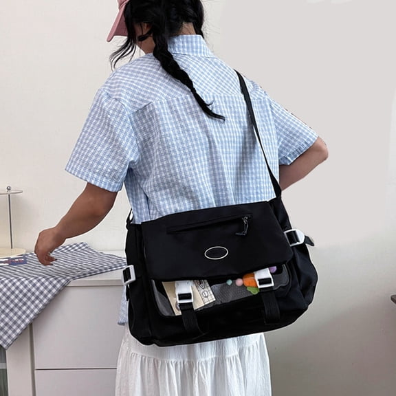 Large Capacity Messenger Bag, Durable Nylon Crossbody Shoulder Bag for Commuting, Travel, and Sports - Multi-Layer Storage, Water-Repellent, Adjustable Strap for Men and Women
