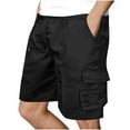 thumbnail image 2 of Njagoc3 Mens Casual Loose-Fit Solid Shorts, 100% Cotton, Breathable & Lightweight for Summer Daily Wear, 2 of 6