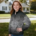 thumbnail image 3 of Uorisanigo Girls Sweatshirts Soft Long Sleeve Pullover Crop Tops Oversized School Gray Spider Web Quarter Zip Hoodies for Fall Winter Spring Outerwear Jacket Size 7-8, 3 of 7