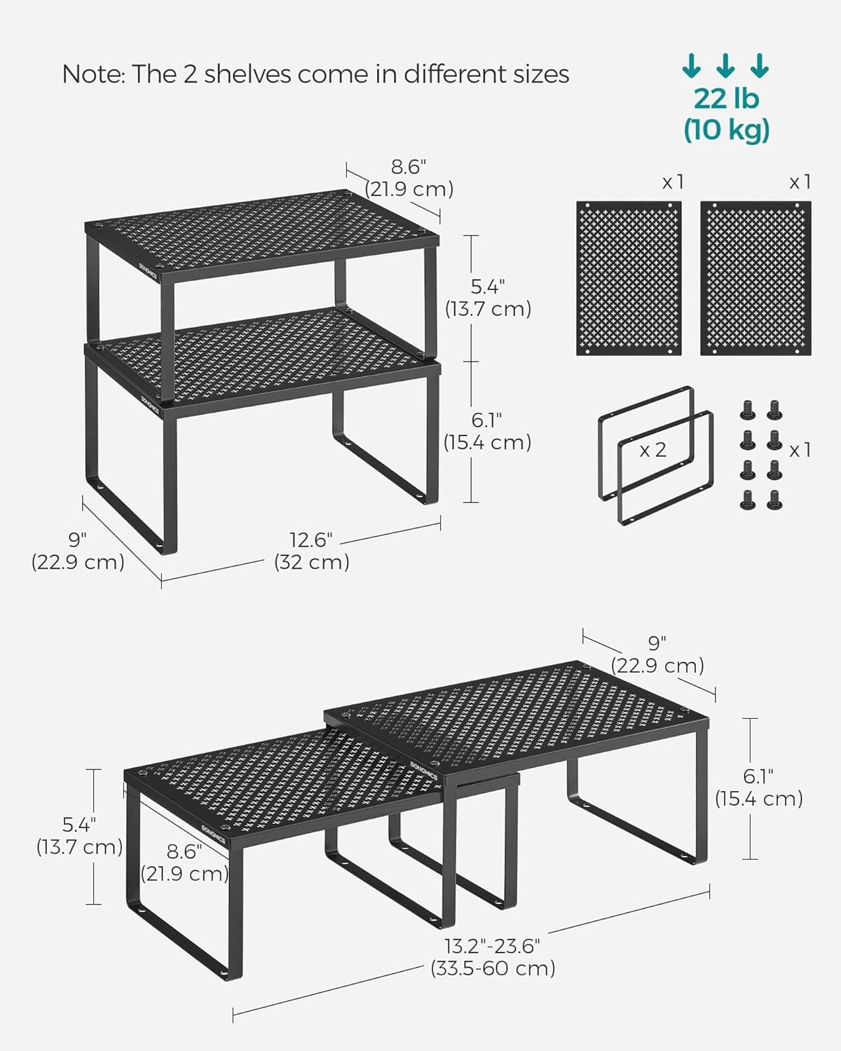 2 Pack Cabinet Organizer Shelf, Spice Rack, Countertop Organizer, for Kitchen