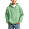 thumbnail image 2 of WAVSUF Boys Hoodie Half Zip Long Sleeve Loose Fit Winter Casual Sweatshirts Green 13, 2 of 10