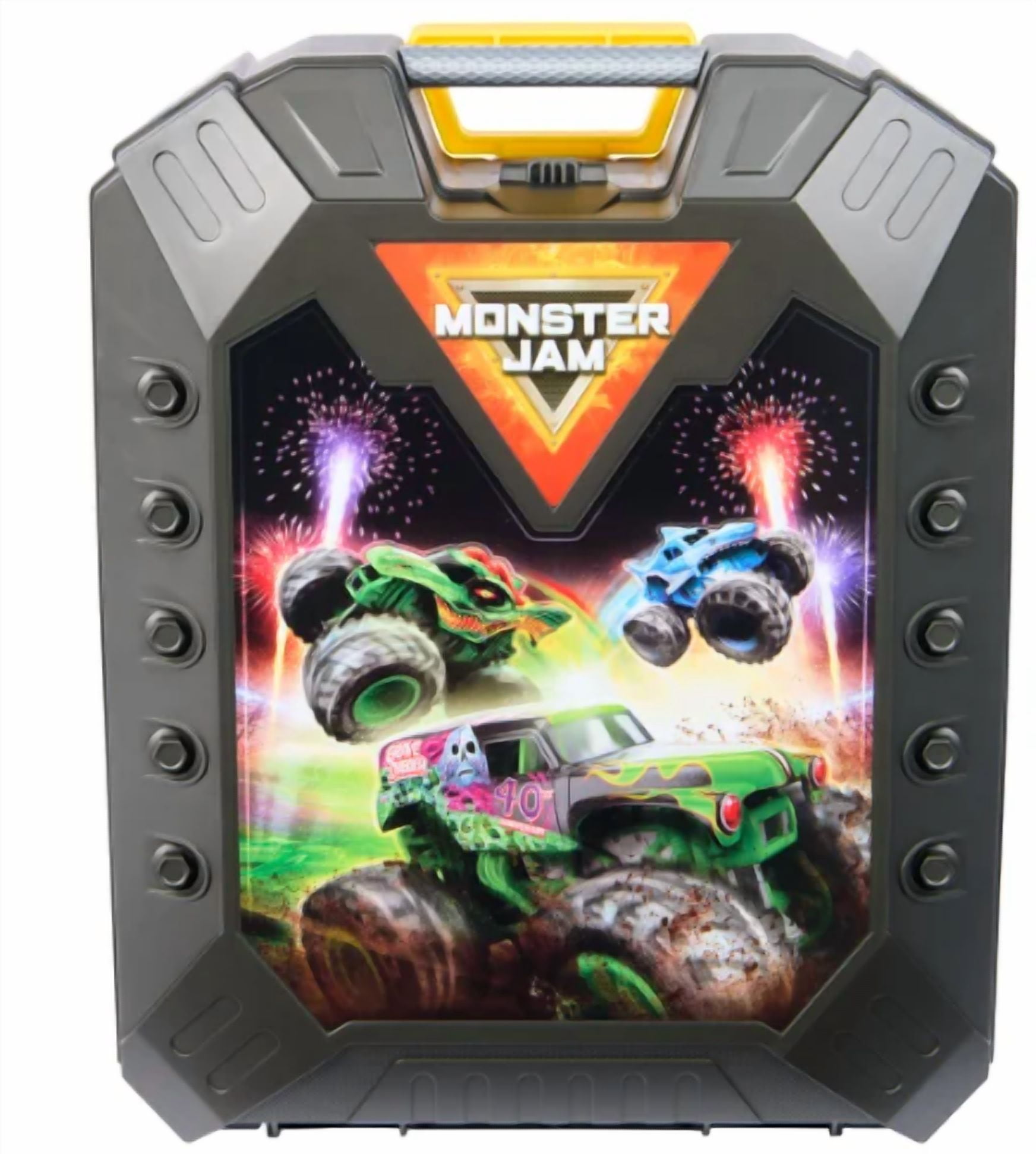 MONSTER JAM PIT PARTY & GO トラック セット 未使用品 Monster Jam Pit Party Carrying Case, Includes 10 Trucks, Fits 15