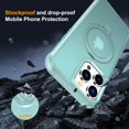 thumbnail image 2 of for iPhone 15 Pro Max Case with Stand [ Grade Drop Tested][Compatible with Magnet] Ring Translucent Slim Hard Back Soft Edge, Green, 2 of 13