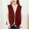 thumbnail image 4 of Busydd Boys Girls Winter Vest 5-14 Years Solid Color Sleeveless Warm Fleece Fuzzy Girls Winter Coat Comfortable Button Unisex Boys Winter Coat with Pockets 11 Years, 4 of 6