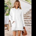 thumbnail image 4 of Vestido Informal Extragrande con Capucha, Larga, Dobladillo Dividido y Cordón Ajustable para Mujer con Bolsillo Tipo Canguro. L, 4 of 6