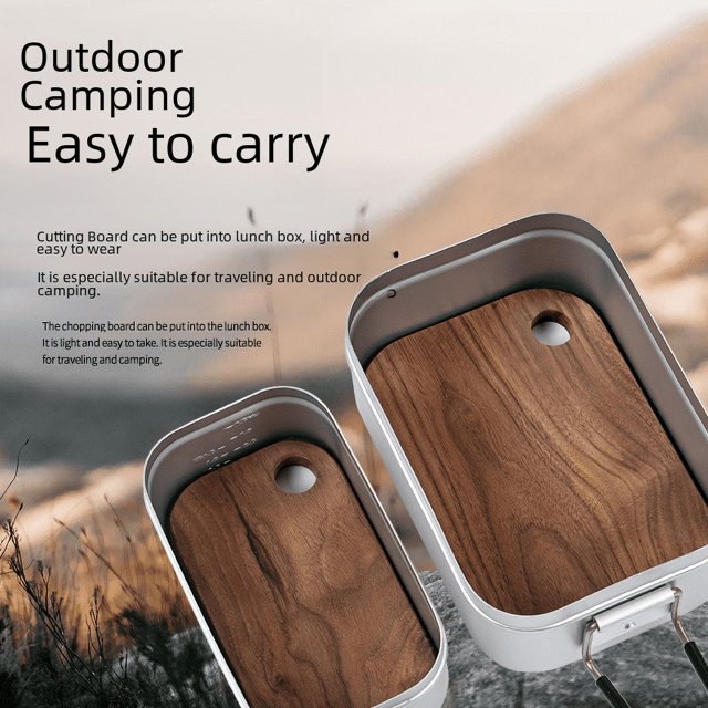 Tabla de cortar para exteriores, suministros para acampar, mini tabla de cortar, tabla de cortar de madera portátil de bambú para viajes y picnic