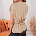 thumbnail image 5 of Moda mujer verano manga corta vendaje Color sólido Casual blusa Tops Pompotops hkajfhjk471870, 5 of 5