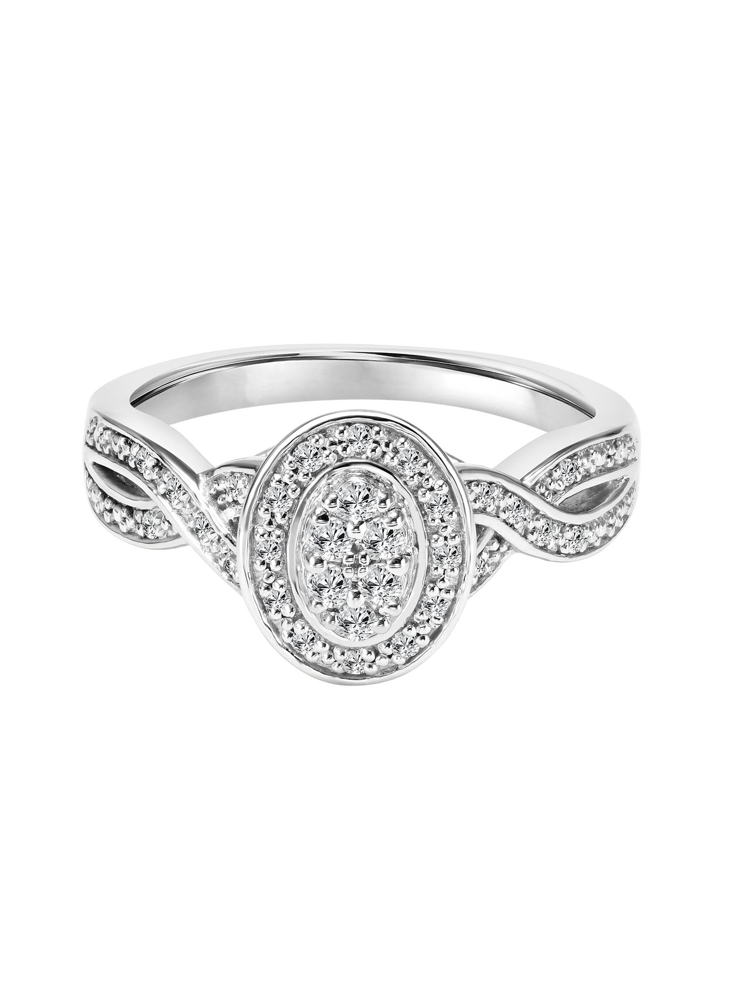 Keepsake 1/4 Carat T.W. Diamond Oval Halo 2-Piece Bridal Set