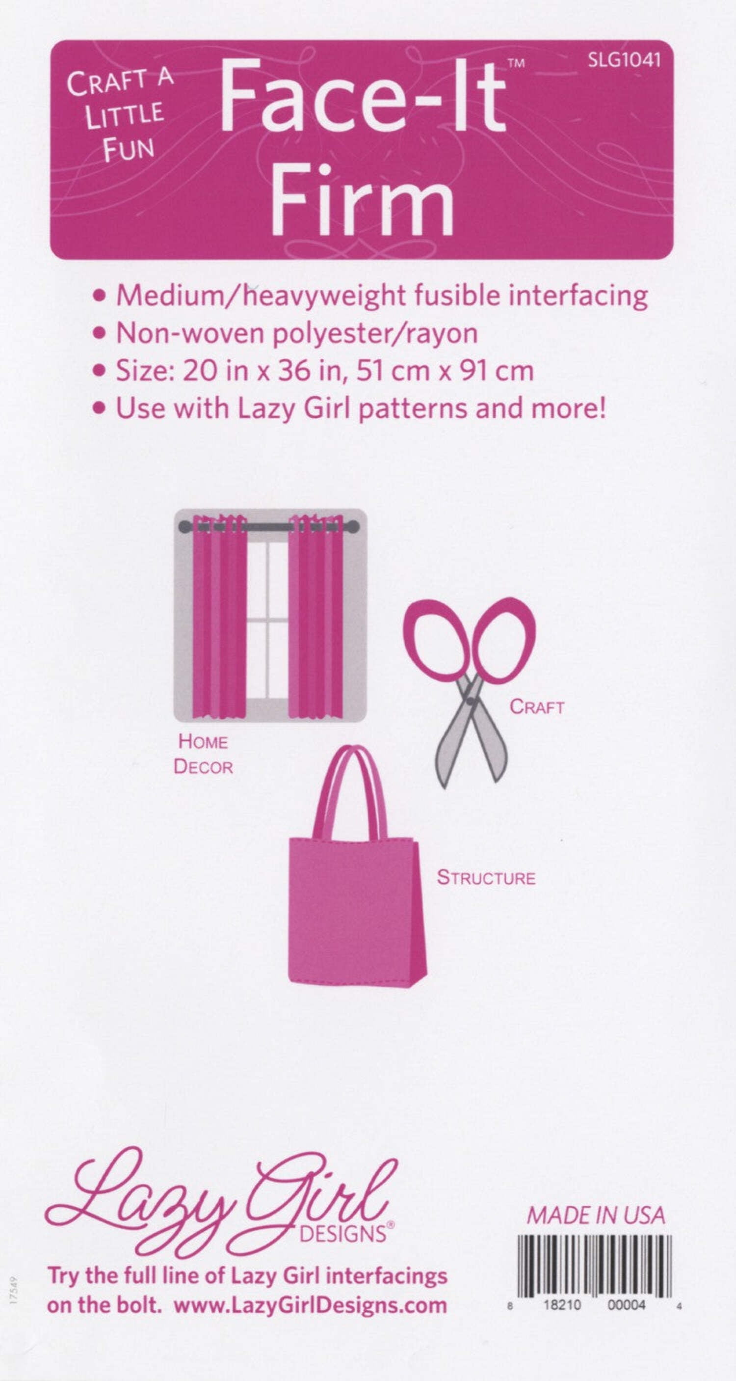 Amazon.com: Lazy Girl Design Interfacing 22x36 Face-It Soft