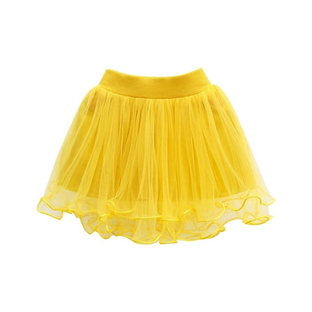 Karoyedx Girls Skirt Girls Uniform Skirts Pleated Uniform Tennis Skort with Pockets for Toddler Girl Yellow Size 13-14 Years
