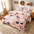 thumbnail image 3 of Erosebridal Cute Ghost Twin Quilt Set, Halloween Bat Twin Coverlet Set for Boys Girls, Peach Black, 2 Pieces 1 Bedspread and 1 Pillowcase, 3 of 7