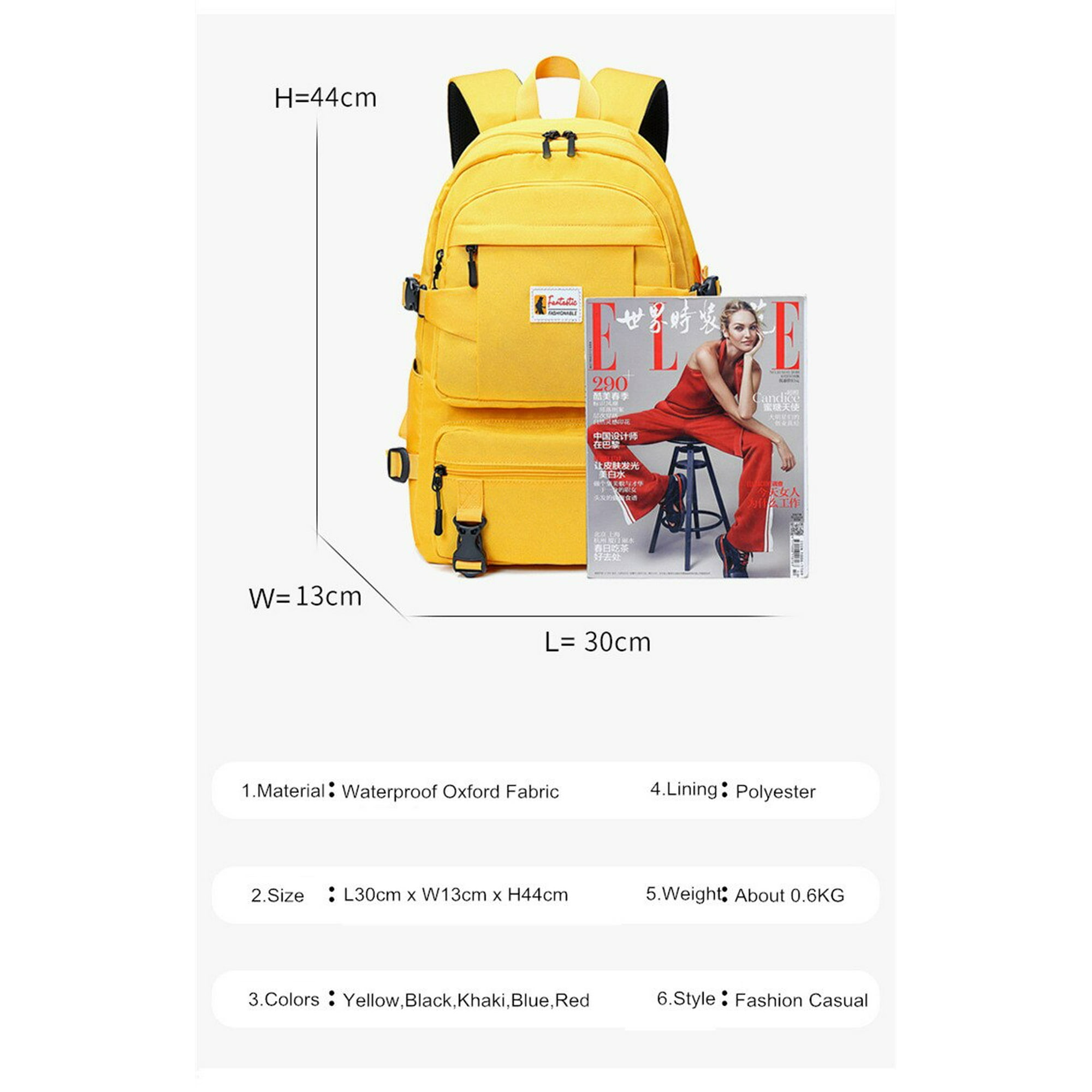 Fengdong fashion yellow backpack children school bags for girls waterproof oxford large school backpack for teenagers schoolbag Walmart