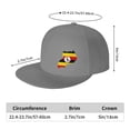 thumbnail image 2 of DouZhe Flat Brim Cap Snapback Hat, Uganda Geography Map Flag Prints Adjustable Gray Adult Baseball Cap, 2 of 6