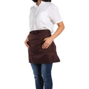 WALFRONT 7 Solid Colors Half-Length Polyerter Apron Unisex Bowknot type With Pockets For Waiter Waitress, Mens Aprons, Half Short Apron