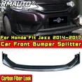 thumbnail image 2 of For Honda Fit Jazz 2014-2017 Body Kit Front Bumper Lip Diffuser Glossy Black Sport Style Bumper Protector Car Accessories, 2 of 6
