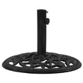 thumbnail image 1 of Base para paraguas VidaXL de hierro de 48 cm con diseño floral, color negro, 1 of 9