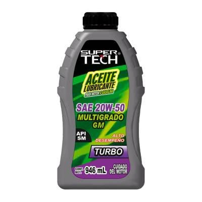 Aceite Multigrado Super Tech 20W50 GM de 946 ml
