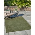 thumbnail image 3 of Unique Loom Outdoor Trellis Textured Collection Area Rug - Spatial (2' x 3' Rectangle Green), 3 of 10