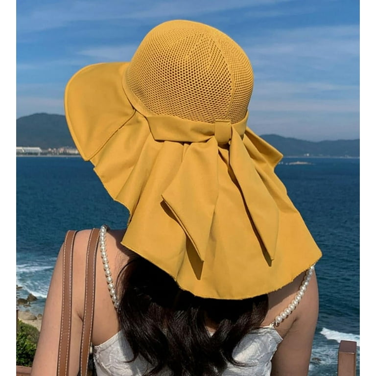 Beach Cap Hot Weather Large Brim Sun Hats For Women, UV Protection