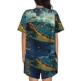 thumbnail image 6 of Fotbe Surfing Turtle Print Pajama Set for Women 2 Piece Loungewear Short Sleeve Tops and Shorts Set Soft Sleepwear-4X-Large, 6 of 7