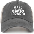 thumbnail image 1 of Make Heaven Crowded Hat Trucker Hat Men Vintage Mesh Cap for Summer, 1 of 8
