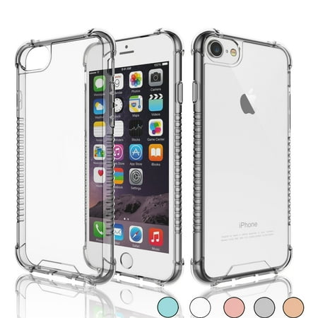 Absorbing Crystal - iPhone 8 Case, iPhone 8 Clear Case, iPhone 7 Case, Njjex Crystal Transparent Clear Flexible Shock Absorption Bumper Soft Gel TPU Cover For iPhone 7/8 4.7 Inch -Clear