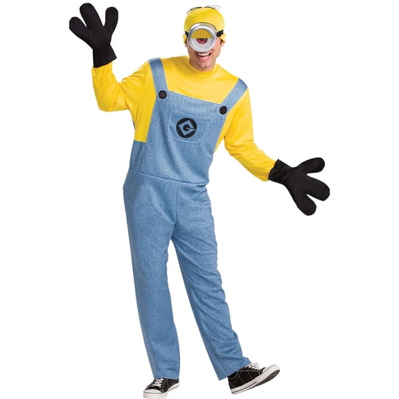 Disguise Mens Deluxe Stuart Minion Jumpsuit Costume - Size Large/X Large